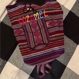 Cozumel Handwoven Stripe Backpack - Multicolor